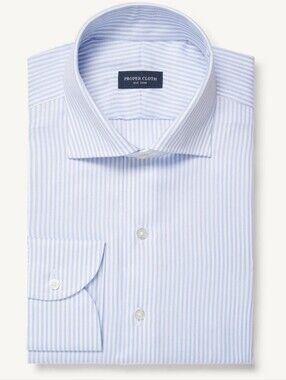 Proper Cloth Men's Light Blue Pinstripe Dress Shirt